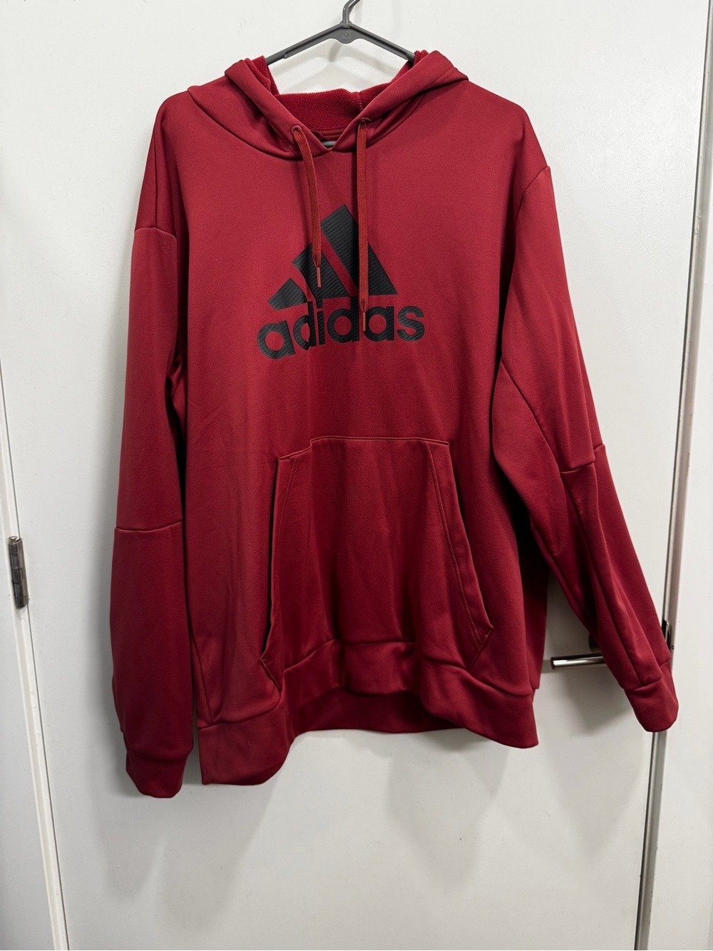 adidas Men's Maroon Crewneck Hoodie with Black Logo